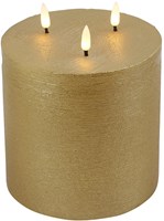 Countryfield LED Stumpenkerze gold 15x15x17,5cm dekoratives Spielzeug