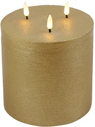 Countryfield LED Stumpenkerze gold 15x15x17,5cm dekoratives Spielzeug