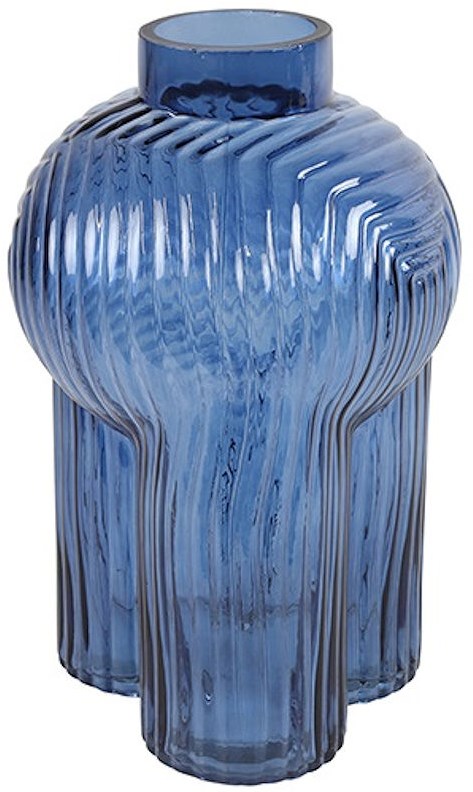 Countryfield Vase Glas modern dunkelblau 30cm Dekoration Planet Happy DE