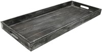 Countryfield Holztablett Serviertablett grau 30x70cm Dekoration