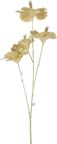 Countryfield Kunstbloem Hibiscus M champagne/goud 84cm