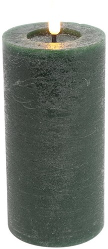 Countryfield LED Stumpenkerze Spielzeug rustikal 7,5x15cm dunkelgrün