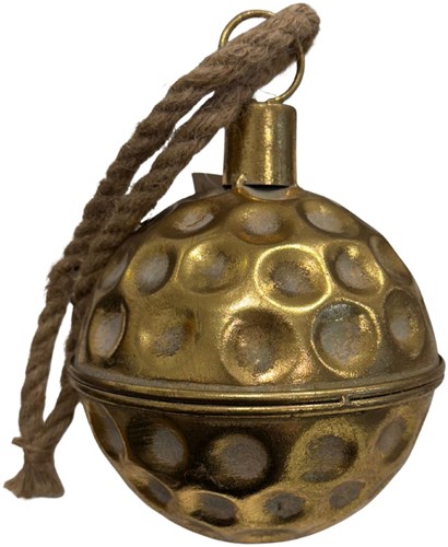 Countryfield dekorative Kugel gold mit Glocken 15cm Dekoration