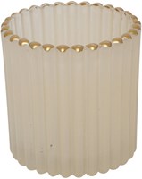 Countryfield Teelichthalter Dekoration Roffe L creme 8,5x8,5x9cm