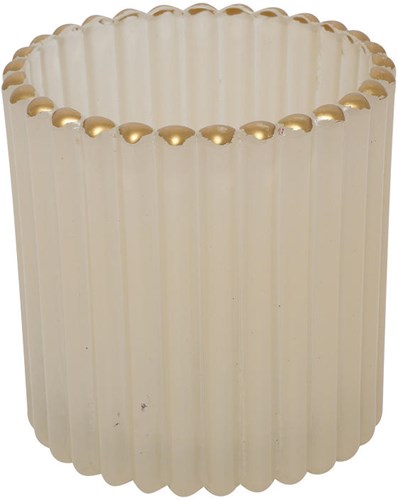 Countryfield Teelichthalter Dekoration Roffe L creme 8,5x8,5x9cm