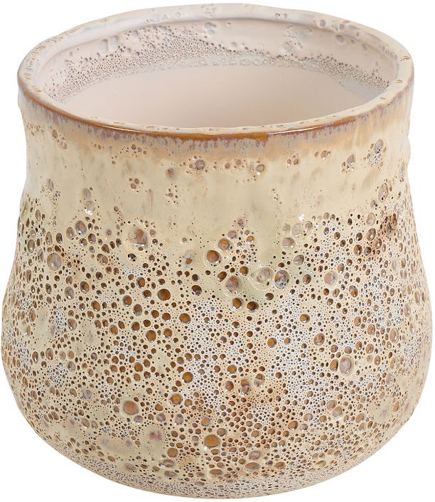 Countryfield Blumentopf Keramik creme Dekoration 13x13x12,5cm Planet Happy DE