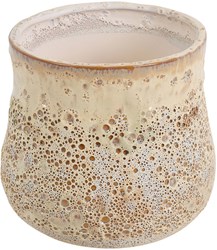Countryfield Blumentopf Keramik creme Dekoration 13x13x12,5cm