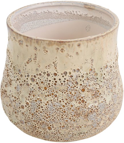 Countryfield Blumentopf Keramik XL creme Dekoration 15x15x14cm rund