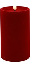 Cilgro LED Stumpenkerze Samt rot 7,5x7,5x12,5cm Dekoration