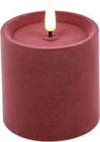 Cilgro LED Stumpenkerze Samt rosa 7,5x7,5x7,5cm Dekoration