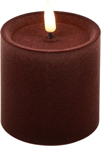 Cilgro LED Stumpenkerze lila 7,5x7,5x7,5cm - stimmungsvolle Beleuchtung
