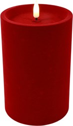 Cilgro LED Stumpenkerze Samt rot 10x10x15cm - stimmungsvolle Beleuchtung
