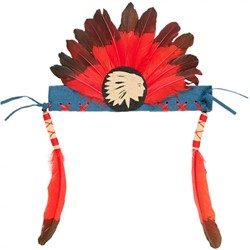 Souza for Kids Indianer Kopfschmuck Kinder Kostüm rot-schwarz Federn