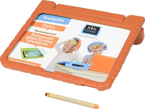 KidsCover iPad 10.9 orange Set - INKLUSIVE Stylus & Glas-Screenprotector - Hülle für Kinder - kindersicher