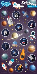 Totum Stickerbogen Weltraum - bunte Space Aufkleber für Kinder