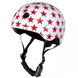 Coconuts Kinderhelm Fahrradhelm Skatehelm - weiß mit roten Sternen - Größe M - 53-58 cm White with red stars