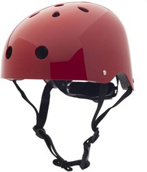 Coconuts Fahrradhelm rot Vintage Stil - Kinderhelm Sicherheit Ruby Red plain