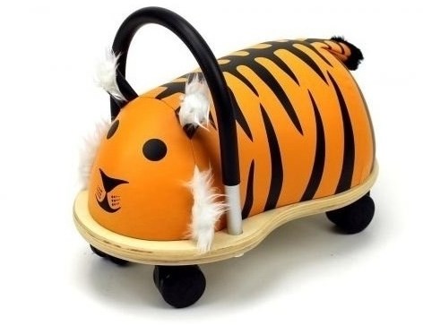 Wheelybug Rutschauto Tiger groß - Holzspielzeug Tiger Ride-On
