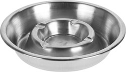 Aschenbecher aus Edelstahl silber 13cm - runder Aschenbecher modernes Design