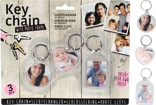 Alco Schlüsselanhänger transparent Foto Set 3 Stück Geschenk