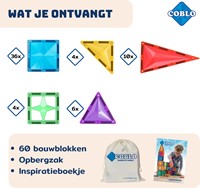 Coblo Spielzeug Magnetische Fliesen Classic 60 Stück-2