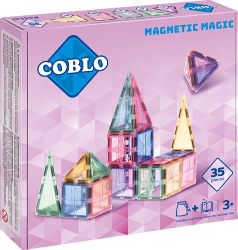 Coblo Spielzeug Magnetische Fliesen Pastell 35 Stück