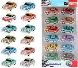 Turbo Racers Pull Back Spielzeug Rennwagen Set 12 Stück mehrfarbig