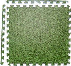 Bodenschutzmatten Grasoptik Kunststoff 60x60cm 4er Set rutschfest Puzzle