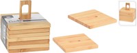 Excellent Houseware Bambus Untersetzer Set 6 Stück für Gläser 9x9cm Braun
