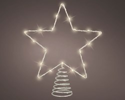 LED Baumspitze silber Weihnachtsbeleuchtung warmweiß 27cm Dekoration