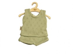 Hollie Puppenunterwäsche Baumwolle ajour old green für Modepuppe