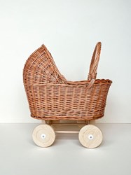 Hollie Puppenwagen aus Rattan little flowers - nachhaltiger Kinderwagen Spielzeug