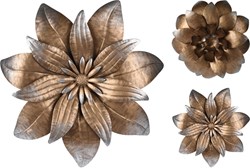 Muurdecoratie Blume Bronze 35 cm Wanddeko Kunststoff Gold