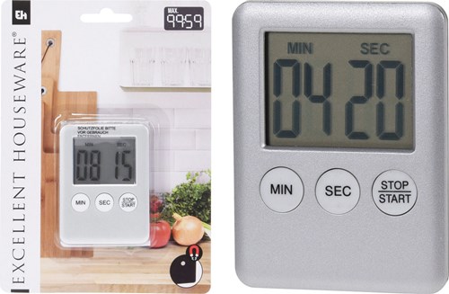 Excellent Houseware digitale Küchen-Timer silber mit Magnet - Timer