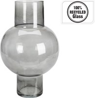 Recycled Glas Vase 25x40cm Rauchglas Dekoration nachhaltig