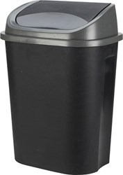 Kunststoff Abfalleimer 50 Liter grau schwarz mit Deckel