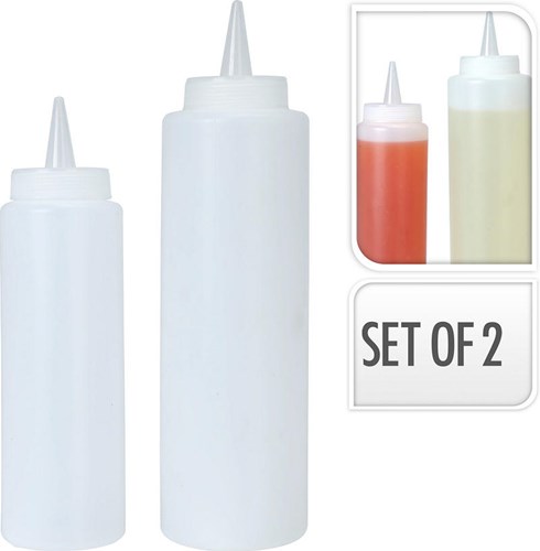 Garneerflasche Küche Set aus 2 PE transparent multi