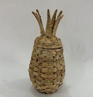 Ananas Korb Dekoration braun 30cm Obstkorb Rattan