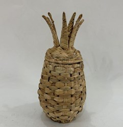 Ananas Korb Dekoration braun 30cm Obstkorb Rattan