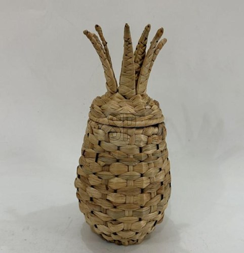 Ananas Korb Dekoration braun 30cm Obstkorb Rattan