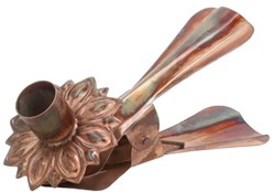 HBX natural living Kerzenhalter Bronze mit Clip für Stabkerzen modern 16x7cm