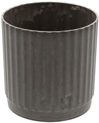 HBX natural living Blumentopf Kunststoff geriffelt grau 14x15,5cm Dekoration