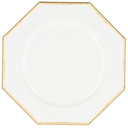 HBX natural living Kunststoff Unterteller Hexagon Weiß-Gold 33cm Kindergeschirr