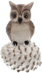 HBX natural living Dekorationsfigur Eule Olly Keramik 13 cm braun