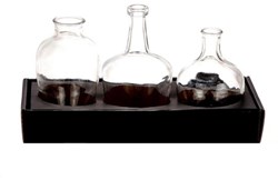 HBX natural living Glasvase transparent Set aus 3 Dekoration Blumen