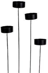 HBX natural living Kerzenhalter schwarz Metall Ø4,5cm modernes Design