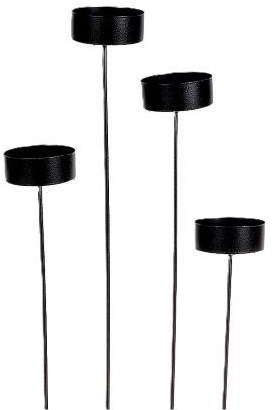 HBX natural living Kerzenhalter schwarz Metall Ø4,5cm modernes Design