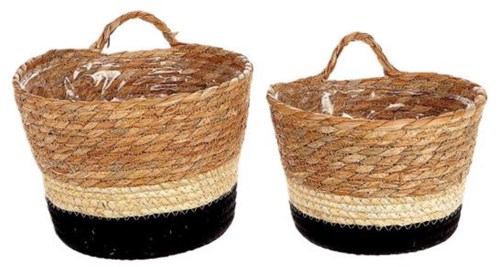 HBX natural living Pflanzenkorb Aufbewahrungskorb Makka Set a 2 Kunststoff