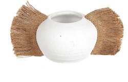 HBX natural living Vase Boho-Stil Keramik Weiß Dekoration 11x8cm