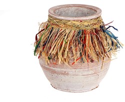 HBX natural living Vase Boho Stil rosa Keramik Dekoration 17x19cm
